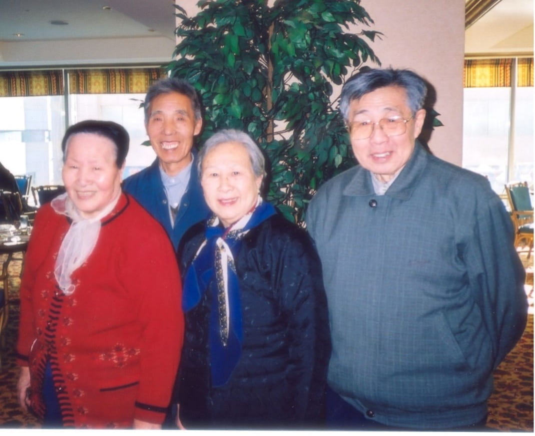photograph of Yang Xu, Zhang Hong'en, Zhu Ti, and Li Zhengzhong together